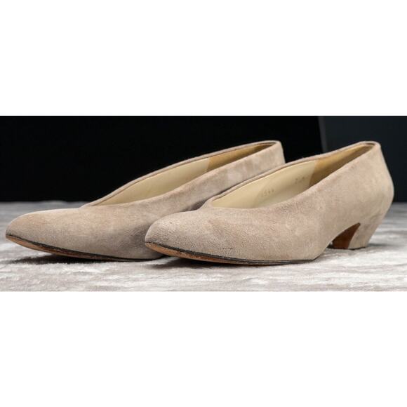 Evan Picone Vintage Tan Suede Leather Kitten Heels Pointed Toe Womens Size 7.5 - Picture 12 of 16